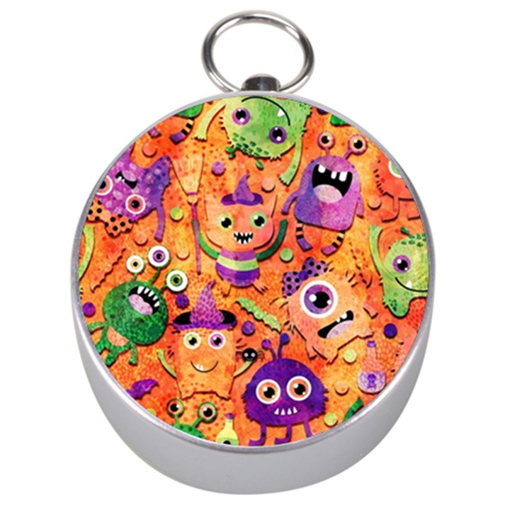 Halloween Monsters Silver Compasses