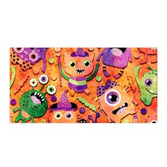 Halloween Monsters Satin Wrap 35  X 70  by kyorashop23