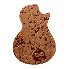 Halloween Monsters Guitar Shape Wood Guitar Pick Holder Case And Picks Set by kyorashop23