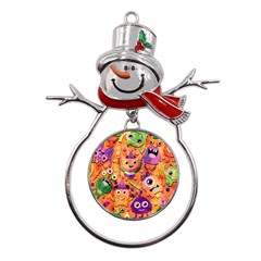 Halloween Monsters Metal Snowman Ornament