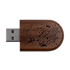 Halloween Monsters Wood Oval Usb Flash Drive by kyorashop23