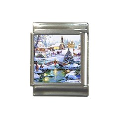 Icy Lights, Art, Christmas, Houses Italian Charm (13mm)