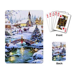 Icy Lights, Art, Christmas, Houses Playing Cards Single Design (rectangle)