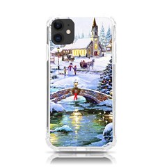 Icy Lights, Art, Christmas, Houses Iphone 11 Tpu Uv Print Case by kyorashop23