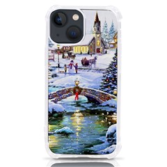 Icy Lights, Art, Christmas, Houses Iphone 13 Mini Tpu Uv Print Case by kyorashop23