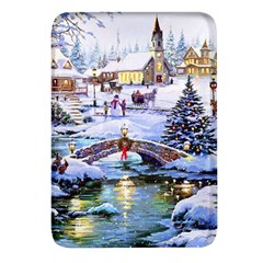 Icy Lights, Art, Christmas, Houses Rectangular Glass Fridge Magnet (4 Pack) by kyorashop23