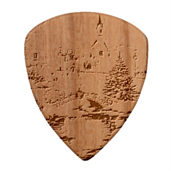 Icy Lights, Art, Christmas, Houses Wood Guitar Pick (set Of 10) by kyorashop23