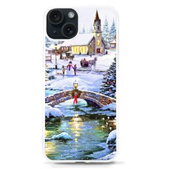 Icy Lights, Art, Christmas, Houses Iphone 15 Tpu Uv Print Case by kyorashop23