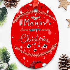 Merry, Happy Christmas, Christmas Gnome Ornament (oval)