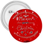 Merry, Happy Christmas, Christmas Gnome 3  Buttons Front