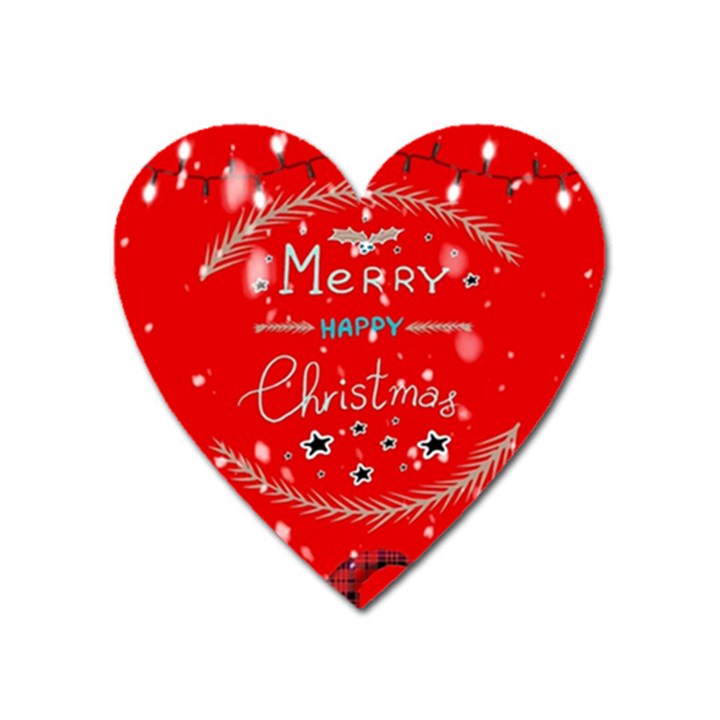 Merry, Happy Christmas, Christmas Gnome Heart Magnet