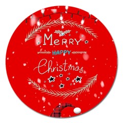 Merry, Happy Christmas, Christmas Gnome Magnet 5  (round) by kyorashop23