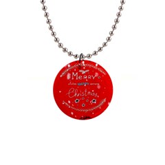 Merry, Happy Christmas, Christmas Gnome 1  Button Necklace