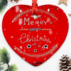 Merry, Happy Christmas, Christmas Gnome Heart Ornament (two Sides)