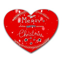 Merry, Happy Christmas, Christmas Gnome Heart Mousepad by kyorashop23