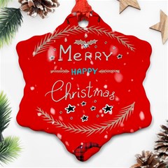 Merry, Happy Christmas, Christmas Gnome Snowflake Ornament (two Sides)