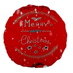 Merry, Happy Christmas, Christmas Gnome Large 18  Premium Round Cushions by kyorashop23