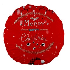 Merry, Happy Christmas, Christmas Gnome Large 18  Premium Flano Round Cushions by kyorashop23