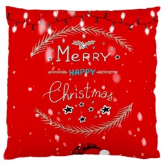 Merry, Happy Christmas, Christmas Gnome Large Premium Plush Fleece Cushion Case (two Sides) by kyorashop23