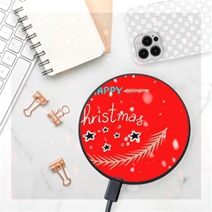 Merry, Happy Christmas, Christmas Gnome Wireless Fast Charger(black) by kyorashop23