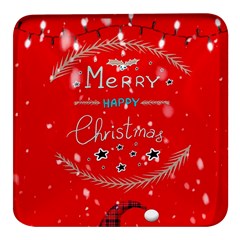 Merry, Happy Christmas, Christmas Gnome Square Glass Fridge Magnet (4 Pack) by kyorashop23