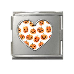 Orange Carved Pumpkins, Adoxali, Halloween Mega Link Heart Italian Charm (18mm) by kyorashop23