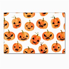 Orange Carved Pumpkins, Adoxali, Halloween Postcard 4 x 6  (pkg Of 10) by kyorashop23