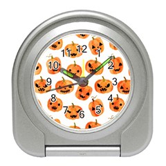 Orange Carved Pumpkins, Adoxali, Halloween Travel Alarm Clock by kyorashop23