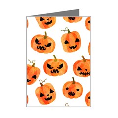 Orange Carved Pumpkins, Adoxali, Halloween Mini Greeting Card by kyorashop23