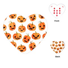 Orange Carved Pumpkins, Adoxali, Halloween Playing Cards Single Design (heart)