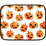 Orange Carved Pumpkins, Adoxali, Halloween Fleece Blanket (Mini) 35 x27  Blanket