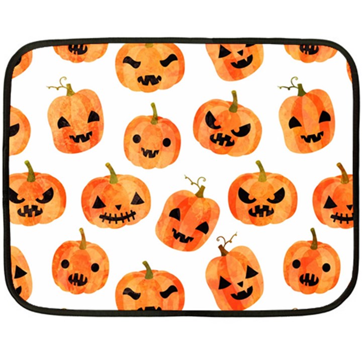 Orange Carved Pumpkins, Adoxali, Halloween Fleece Blanket (Mini)