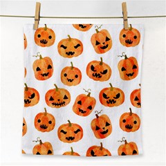 Orange Carved Pumpkins, Adoxali, Halloween Face Towel by kyorashop23