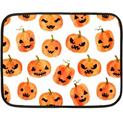 Orange Carved Pumpkins, Adoxali, Halloween Fleece Blanket (mini) by kyorashop23