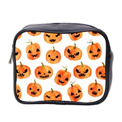 Orange Carved Pumpkins, Adoxali, Halloween Mini Toiletries Bag (two Sides) by kyorashop23