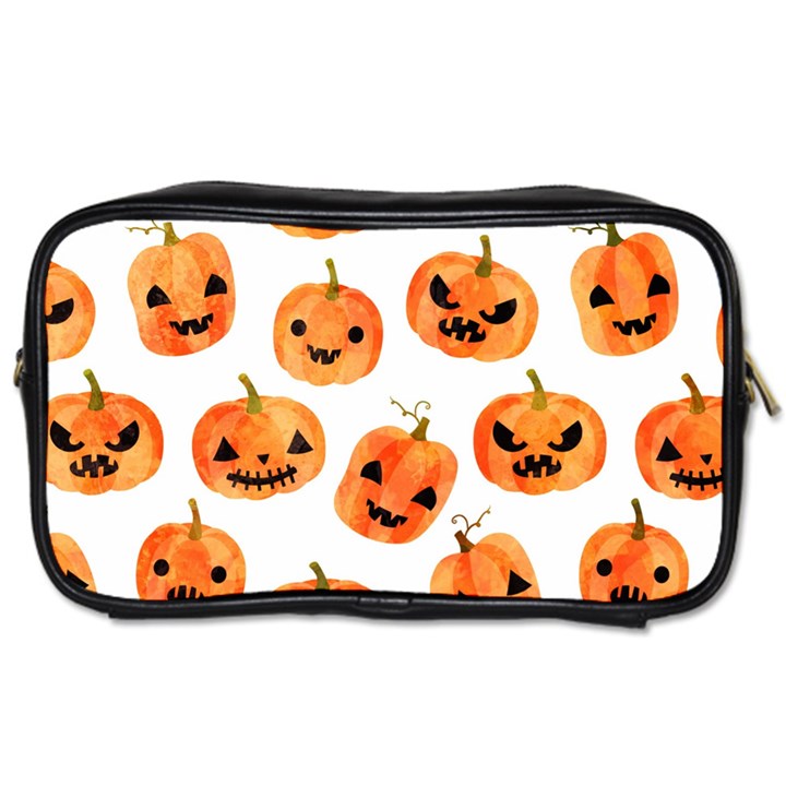 Orange Carved Pumpkins, Adoxali, Halloween Toiletries Bag (Two Sides)