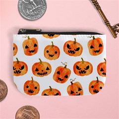 Orange Carved Pumpkins, Adoxali, Halloween Mini Coin Purse by kyorashop23