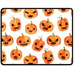 Orange Carved Pumpkins, Adoxali, Halloween Fleece Blanket (medium) by kyorashop23