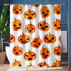 Orange Carved Pumpkins, Adoxali, Halloween Shower Curtain 60  X 72  (medium)  by kyorashop23