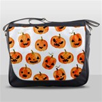 Orange Carved Pumpkins, Adoxali, Halloween Messenger Bag Front