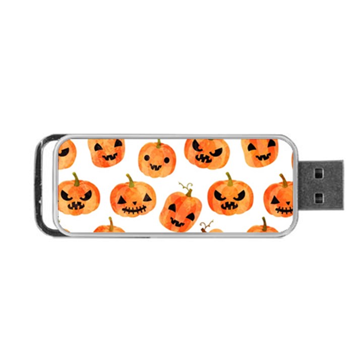 Orange Carved Pumpkins, Adoxali, Halloween Portable USB Flash (One Side)