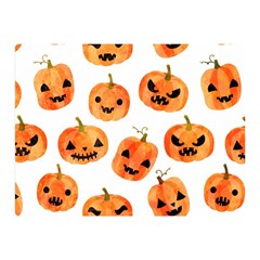 Orange Carved Pumpkins, Adoxali, Halloween Two Sides Premium Plush Fleece Blanket (mini) by kyorashop23