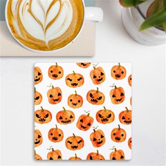 Orange Carved Pumpkins, Adoxali, Halloween Uv Print Square Tile Coaster  by kyorashop23