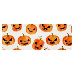 Orange Carved Pumpkins, Adoxali, Halloween Banner And Sign 8  X 3  by kyorashop23