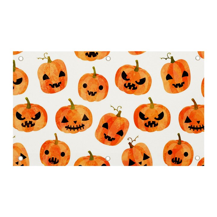 Orange Carved Pumpkins, Adoxali, Halloween Banner and Sign 5  x 3 