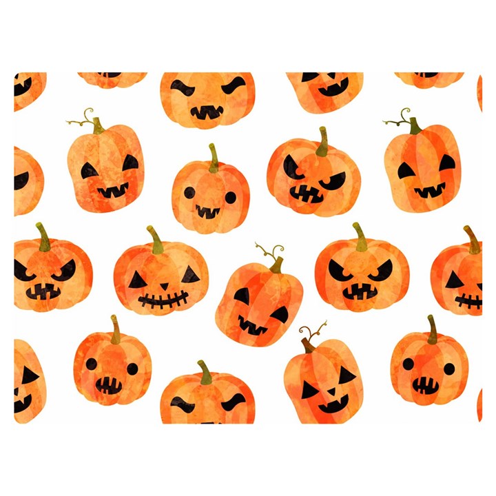 Orange Carved Pumpkins, Adoxali, Halloween Two Sides Premium Plush Fleece Blanket (Baby Size)