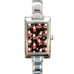 Santa Claus & Glitter, Adoxali, Christmas, Claus, December Rectangle Italian Charm Watch Front