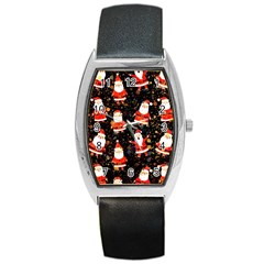 Santa Claus & Glitter, Adoxali, Christmas, Claus, December Barrel Style Metal Watch by kyorashop23