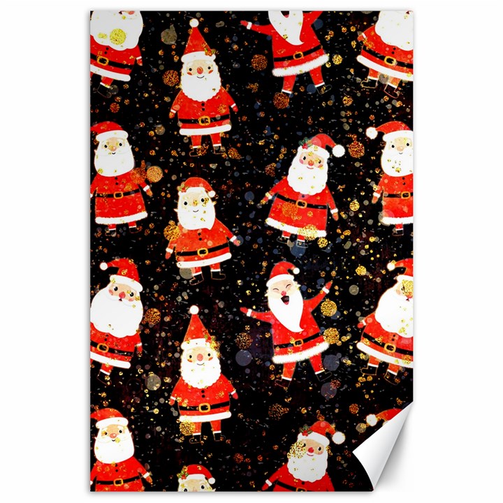 Santa Claus & Glitter, Adoxali, Christmas, Claus, December Canvas 24  x 36 