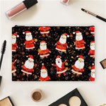 Santa Claus & Glitter, Adoxali, Christmas, Claus, December Cosmetic Bag (Large) Front